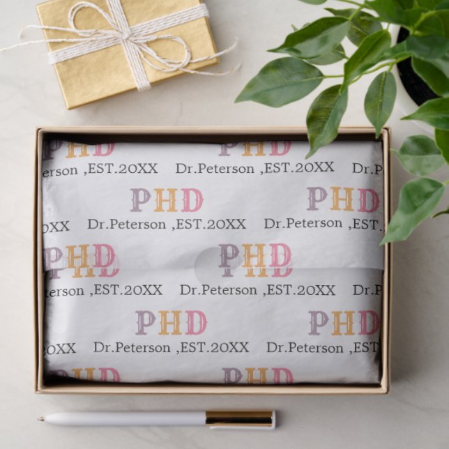 PHD OR Doctorate Graduation Gift Wrap Tissue Paper (Gift)