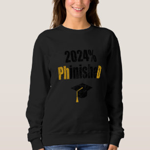 Phd Student 2024 Phinished Doctoral Degree Distre Sweatshirt