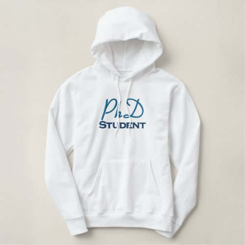 PhD Student Blue Embroidered Hoodie
