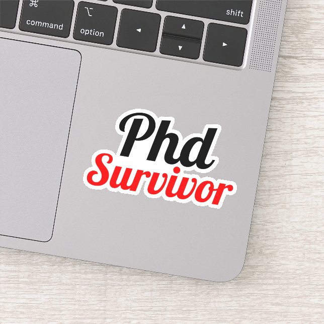 Phd Survivor Typography red black  Sticker (Detail)