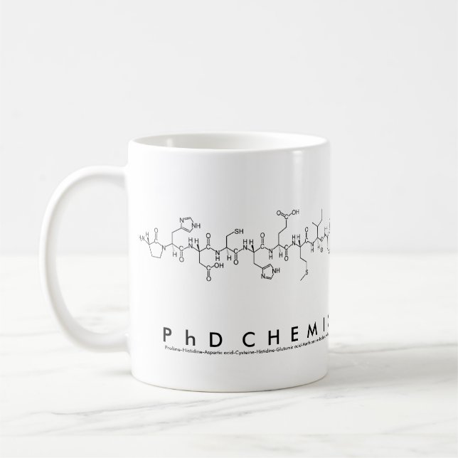 PhDChemicalEngineer peptide name mug (Left)