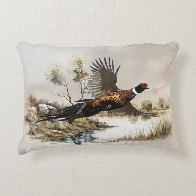 Pheasant   accent pillow (Front)