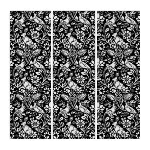 Pheasant and Hare Pattern, Black and White  Triptych