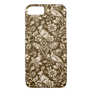 Pheasant and Hare Pattern, Brown and Beige   iPhone 8/7 Case