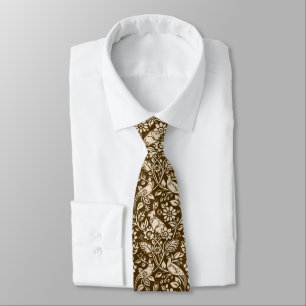 Pheasant and Hare Pattern, Brown and Beige Neck Tie