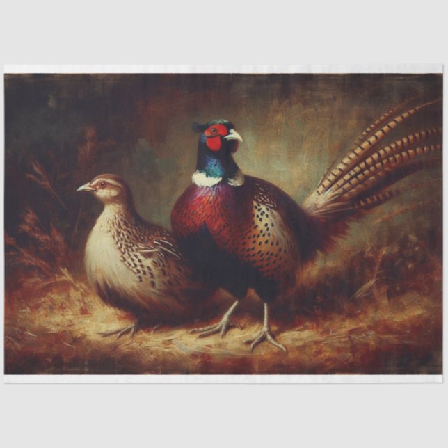 Pheasant Bird Decoupage Tissue Paper (Front)