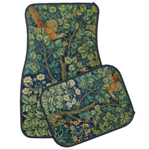 Pheasant Bird in a Tree (by William Morris) Car Floor Mat
