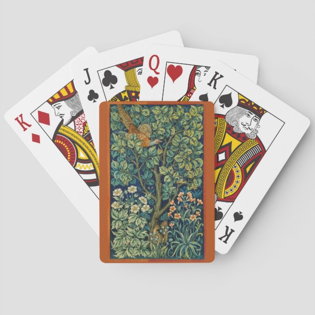 Pheasant Bird in a Tree (by William Morris) Poker Cards (Back)