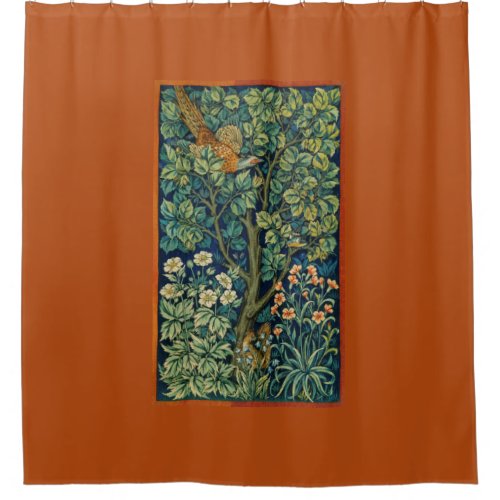 Pheasant Bird in a Tree by William Morris Shower Curtain