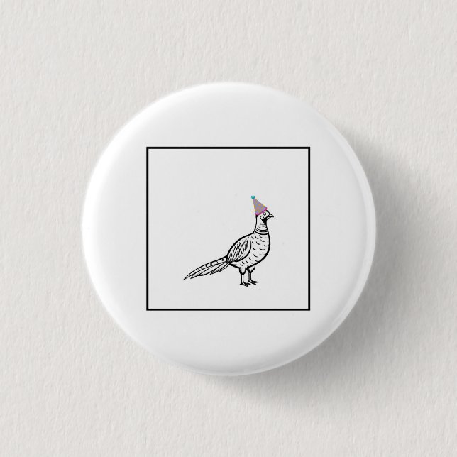 Pheasant, bird theme button (Front)