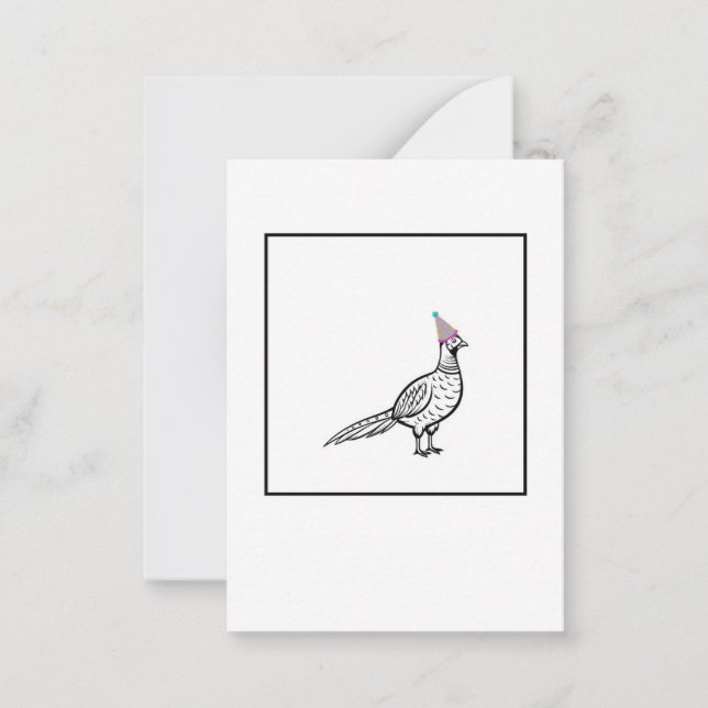 Pheasant, bird theme note card (Front)