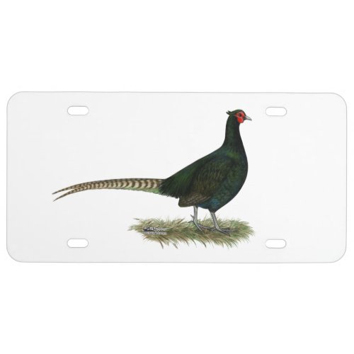Pheasant Black Rooster License Plate