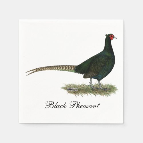 Pheasant Black Rooster Napkins