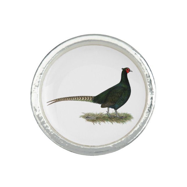 Pheasant Black Rooster Ring (Front)