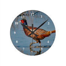 Pheasant Collectable Wooden Wall Clock Shooting Gift 