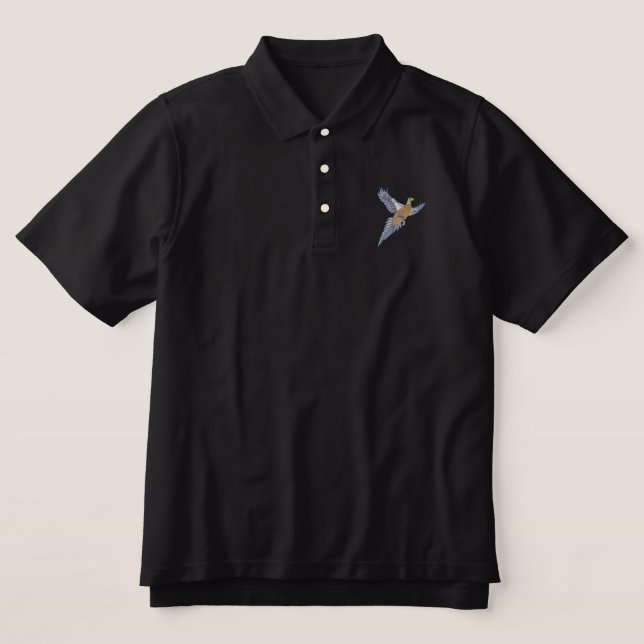 Pheasant Embroidered Polo Shirt (Design Front)