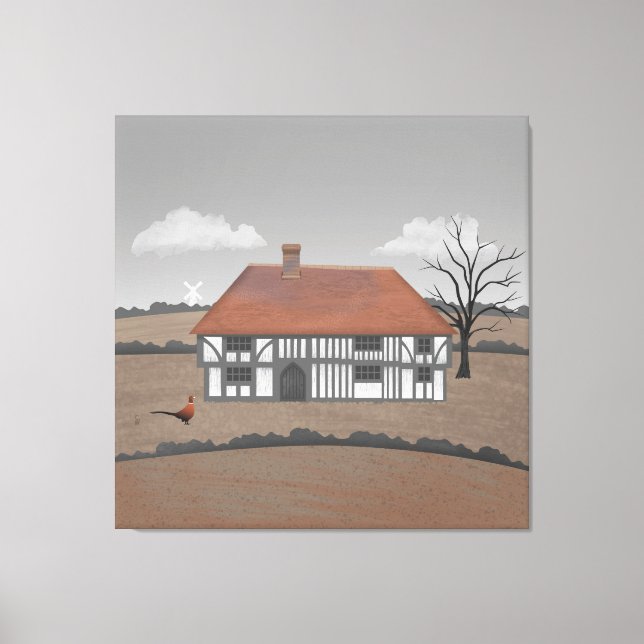 Pheasant Farmhouse Canvas Print (Front)