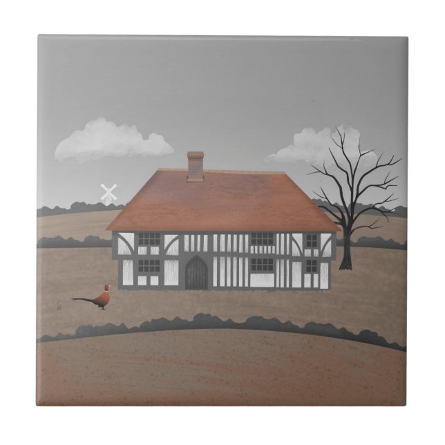 Pheasant Farmhouse Ceramic Tile (Front)