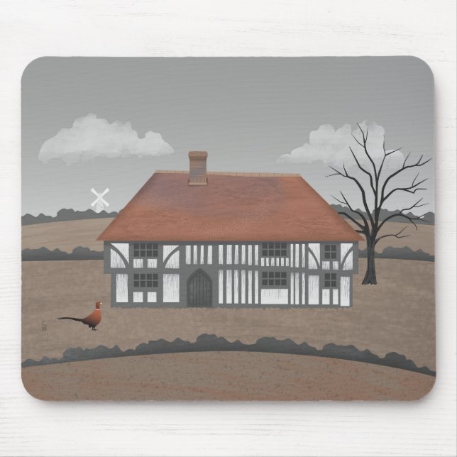 Pheasant Farmhouse Mouse Pad (Front)