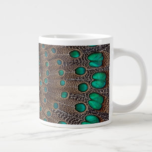 Pheasant Feather Fractal Design Giant Coffee Mug