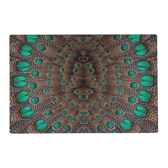 Pheasant Feather Fractal Design Placemat (Front)
