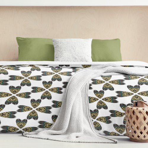 Pheasant Feather Inspired Pattern Duvet Cover