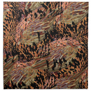 Pheasant feathers cloth napkin
