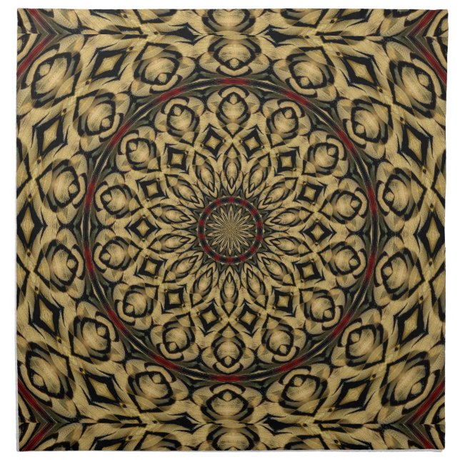 Pheasant Feathers Kaleidoscope Cloth Napkin (Front)