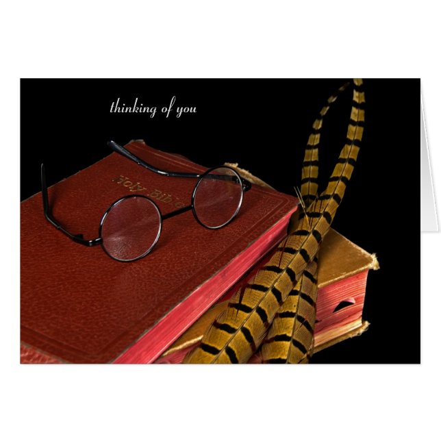 Pheasant feathers on Bible Cards (Front Horizontal)