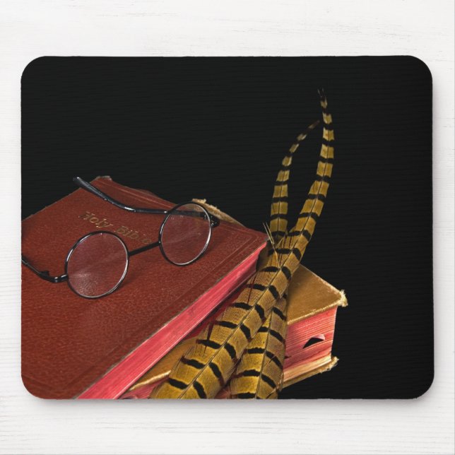 Pheasant feathers on Bible Mouse Pad (Front)