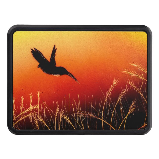 Pheasant Flying over Meadow Trailer Hitch Cover (Front)