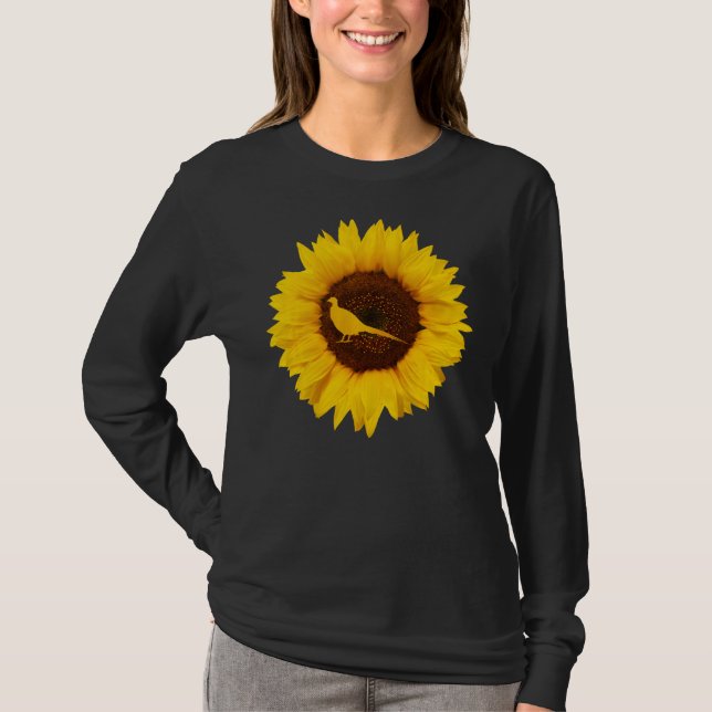 Pheasant  For Women Men Bird Monal Sunflower T-Shirt (Front)