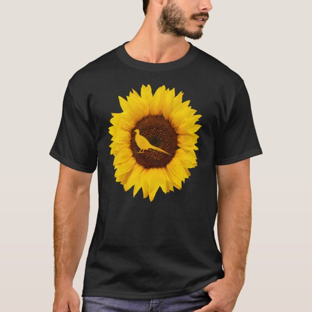 Pheasant  For Women Men Bird Monal Sunflower T-Shirt (Front)