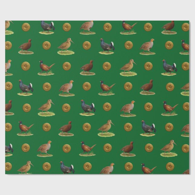 Pheasant, Grouse, Partridge,Christmas Gift wrap (Flat)