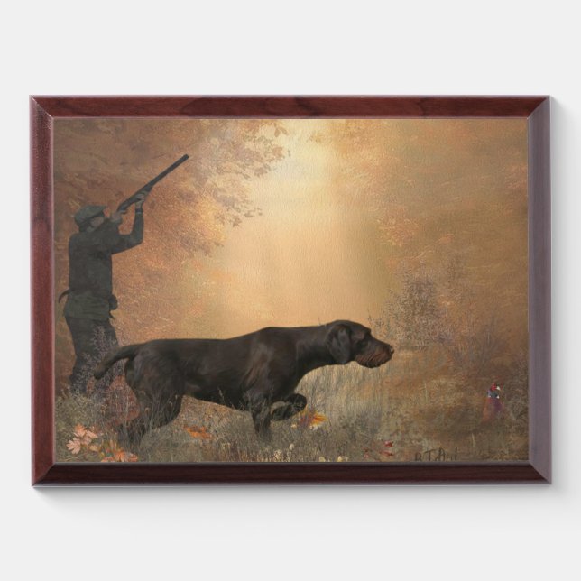 Pheasant hunting canvas print award plaque (Horizontal)