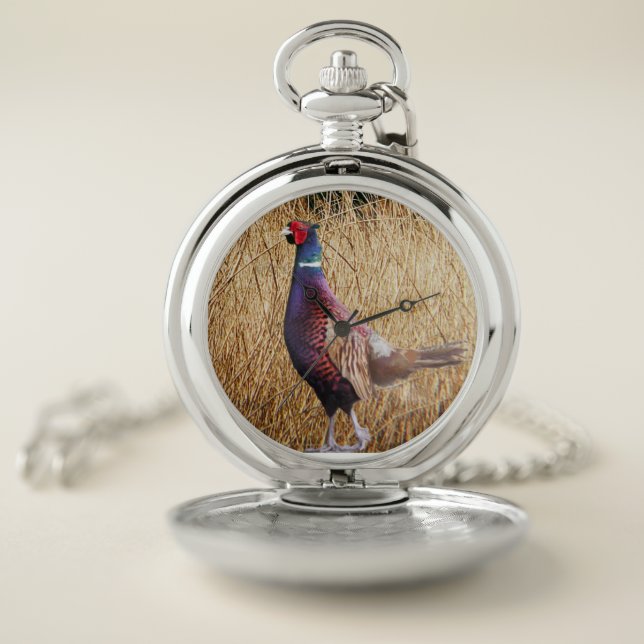 Pheasant Hunting Gift Ideas, Pheasant Hunter Pocket Watch (Inside)