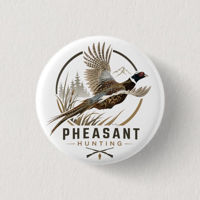 Pheasant Hunting Logo Button (Front)