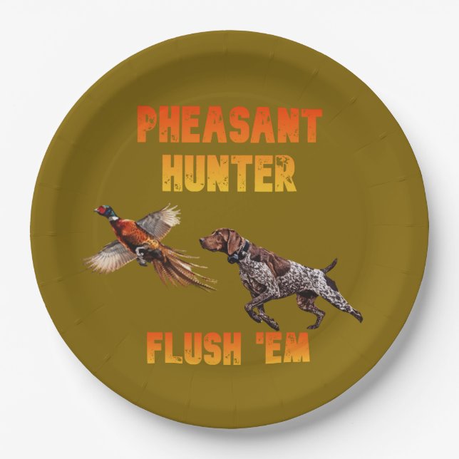 Pheasant Hunting  Paper Plates (Front)