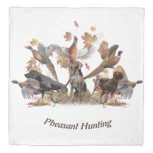 Pheasant Hunting Paper Plates Duvet Cover