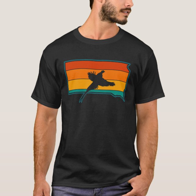 Pheasant Hunting South Dakota Retro Upland Bird Ga T-Shirt (Front)