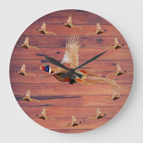Pheasant Hunting Wall Dcor  Large Clock