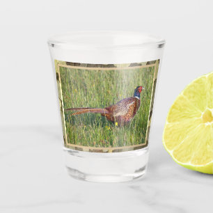 Pheasant Hunting With Camo Trim Shot Glass