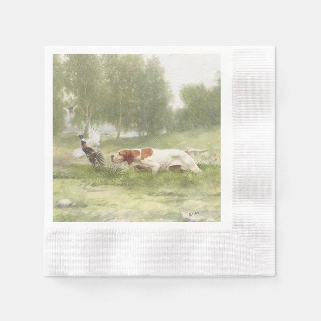 Pheasant Hunting with Pointer        Napkins (Front)