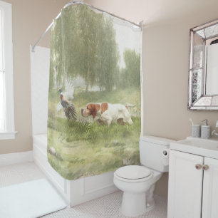 Pheasant Hunting with Pointer Shower Curtain