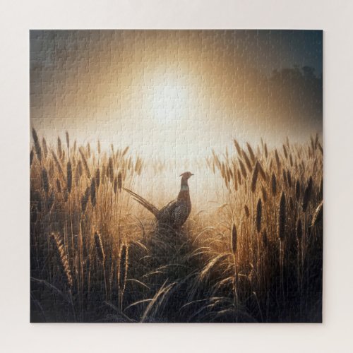 Pheasant in a Wheat Field Jigsaw Puzzle