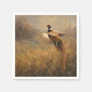 Pheasant in Golden Flight Napkins