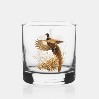 Pheasant in Golden Flight Whiskey Glass