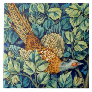 Pheasant in the Forest, William Morris Ceramic Tile