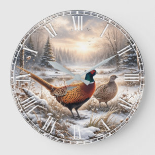 Pheasant large clock
