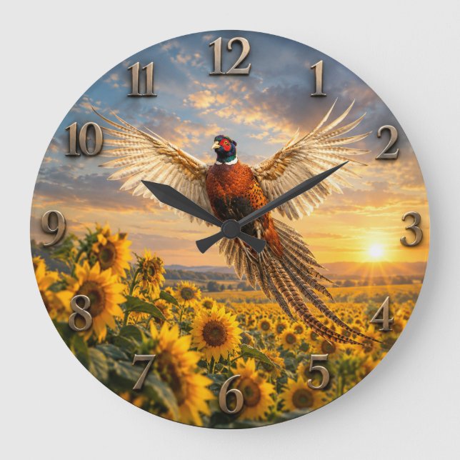 Pheasant  large clock (Front)